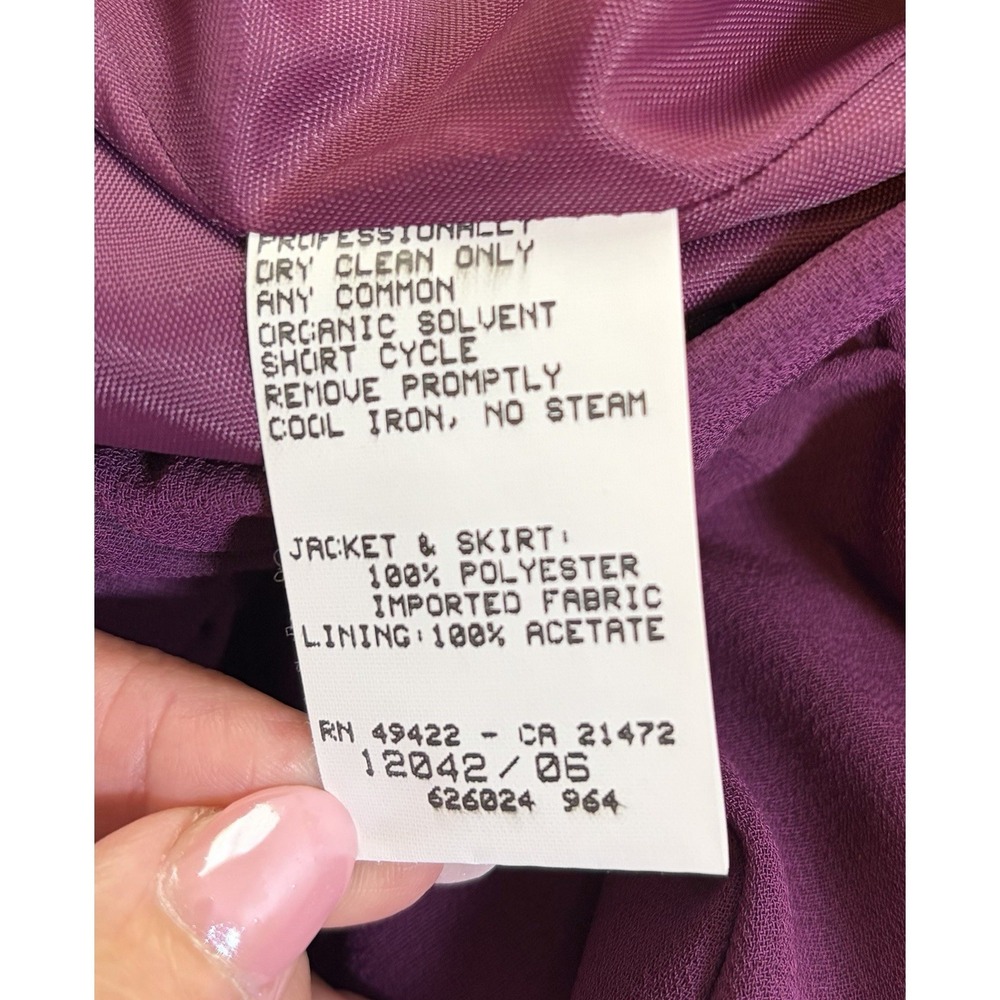 Vtg 80s Scott McClintock 2 Pc Maxi Skirt Suit~8~Purple Lace Trim Victorian Style - Picture 12 of 16